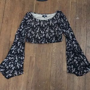 Bell sleeved crop top